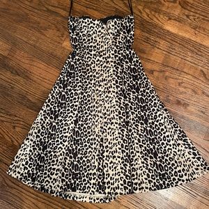 Strapless animal print dress